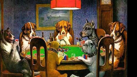 Arte: Cachorros que jogam pôquer.